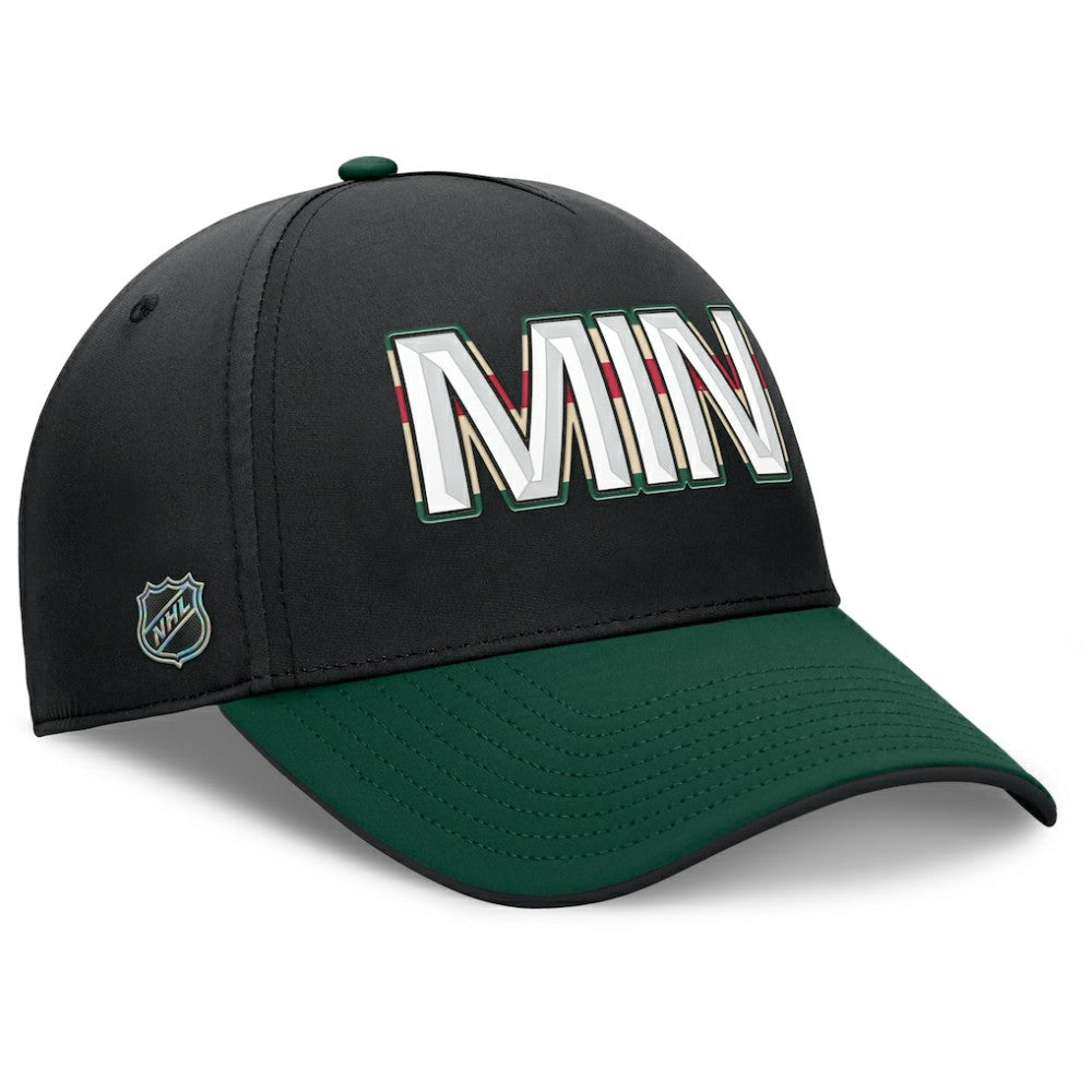 Minnesota Wild Fanatics Authentic Pro Rink Team Code Flex Hat - Black/Green - NHL