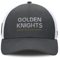 Vegas Golden Knights Fanatics Authentic Pro Rink Lockup Adjustable Trucker Hat - Gray/White - NHL