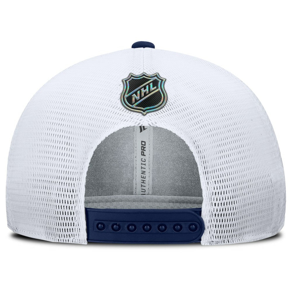 Washington Capitals Fanatics Authentic Pro Rink Lockup Adjustable Trucker Hat - Navy/White - NHL