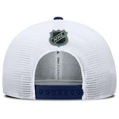 New York Rangers Fanatics Authentic Pro Rink Lockup Adjustable Trucker Hat - Navy/White - NHL