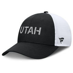 Utah Mammoth Fanatics Authentic Pro Rink Lockup Adjustable Trucker Hat - Black/White - NHL
