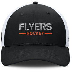 Philadelphia Flyers Fanatics Authentic Pro Rink Lockup Adjustable Trucker Hat - Black/White - NHL