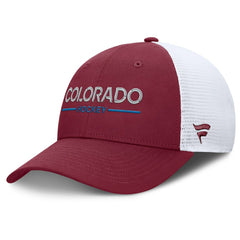 Colorado Avalanche Fanatics Authentic Pro Rink Lockup Adjustable Trucker Hat - Burgundy/White - NHL