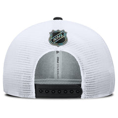 Los Angeles Kings Fanatics Authentic Pro Rink Lockup Adjustable Trucker Hat - Black/White - NHL