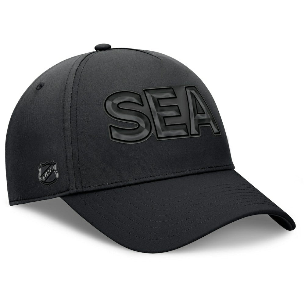 Seattle Kraken Fanatics Authentic Pro Road Team Code Flex Hat - Black - NHL