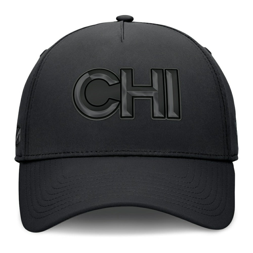 Chicago Blackhawks Fanatics Authentic Pro Road Team Code Flex Hat - Black - NHL