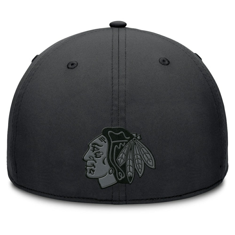 Chicago Blackhawks Fanatics Authentic Pro Road Team Code Flex Hat - Black - NHL