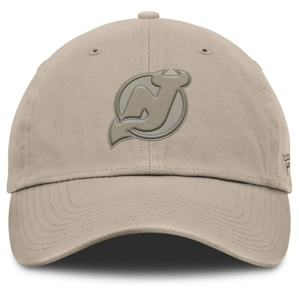 New Jersey Devils Fanatics Authentic Pro Road Adjustable Hat - Tan - NHL