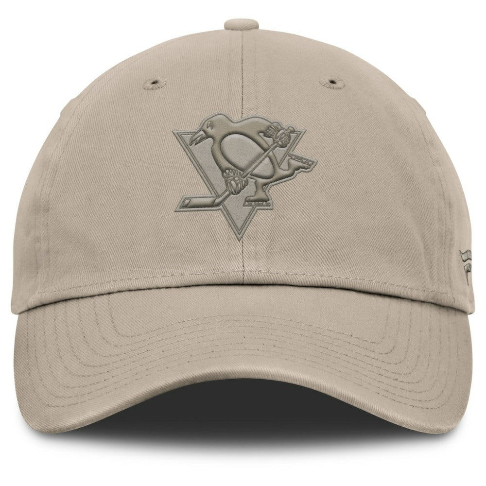 Pittsburgh Penguins Fanatics Authentic Pro Road Adjustable Hat - Tan - NHL