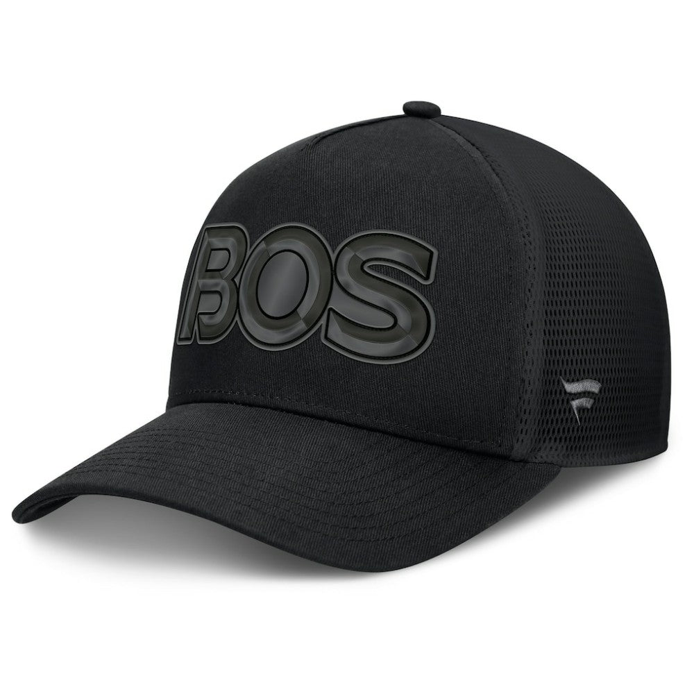 Boston Bruins Fanatics Authentic Pro Road Team Code Trucker Adjustable Hat - Black - NHL