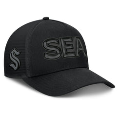 Seattle Kraken Fanatics Authentic Pro Road Team Code Trucker Adjustable Hat - Black - NHL