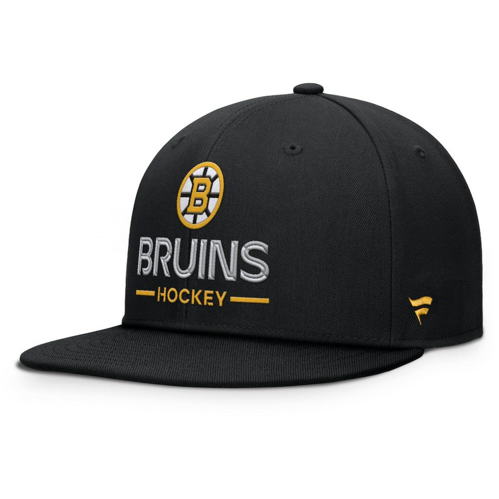 Boston Bruins Fanatics Authentic Pro Rink Lockup Snapback Hat - Black - NHL