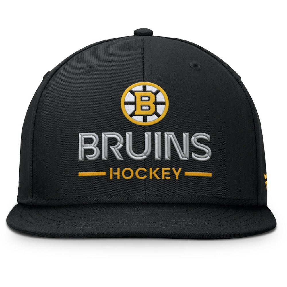 Boston Bruins Fanatics Authentic Pro Rink Lockup Snapback Hat - Black - NHL