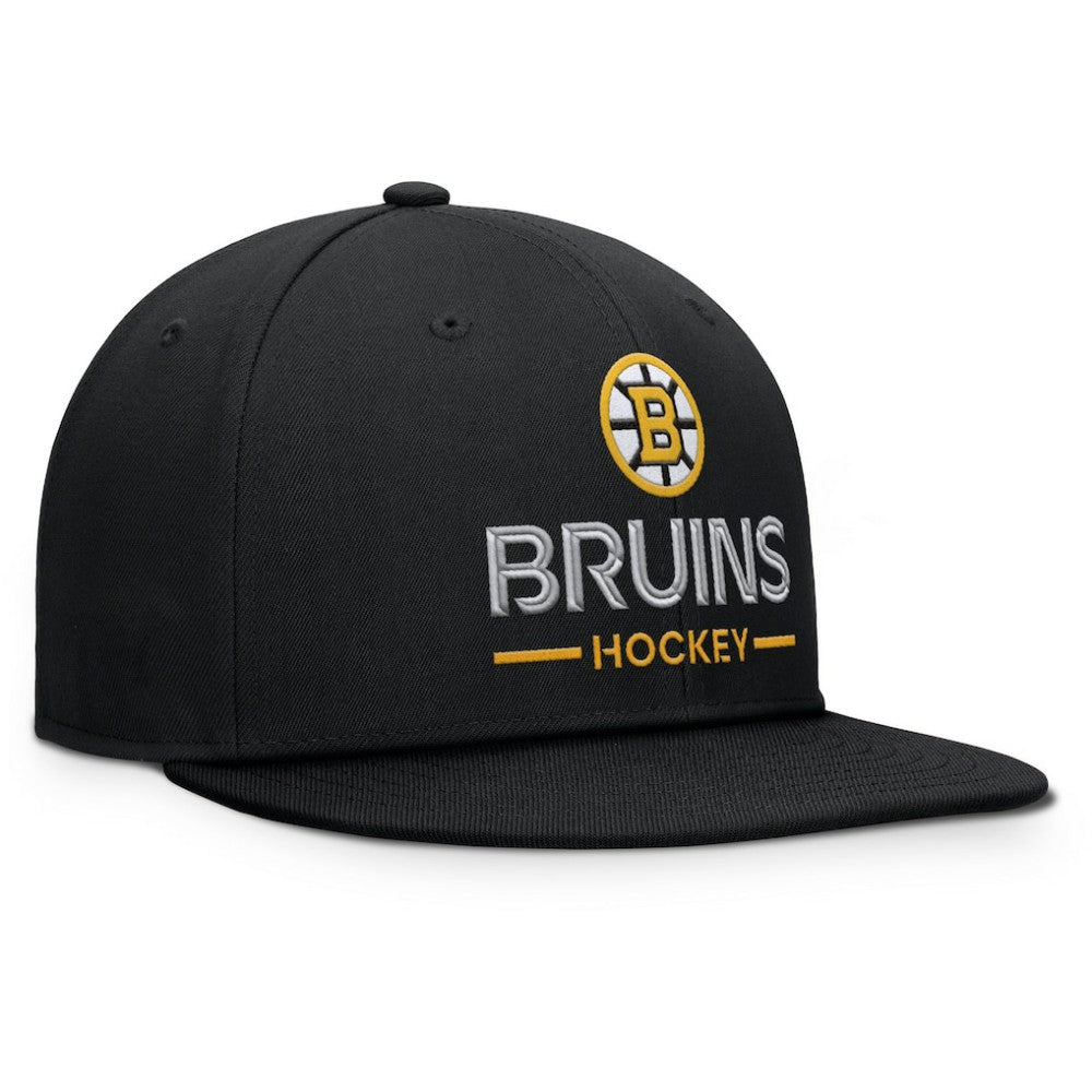Boston Bruins Fanatics Authentic Pro Rink Lockup Snapback Hat - Black - NHL