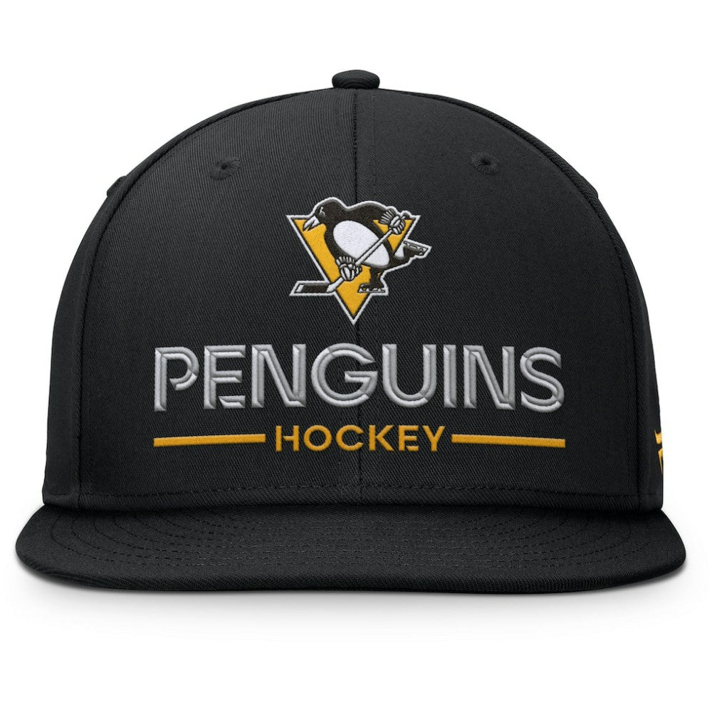 Pittsburgh Penguins Fanatics Authentic Pro Rink Lockup Snapback Hat - Black - NHL