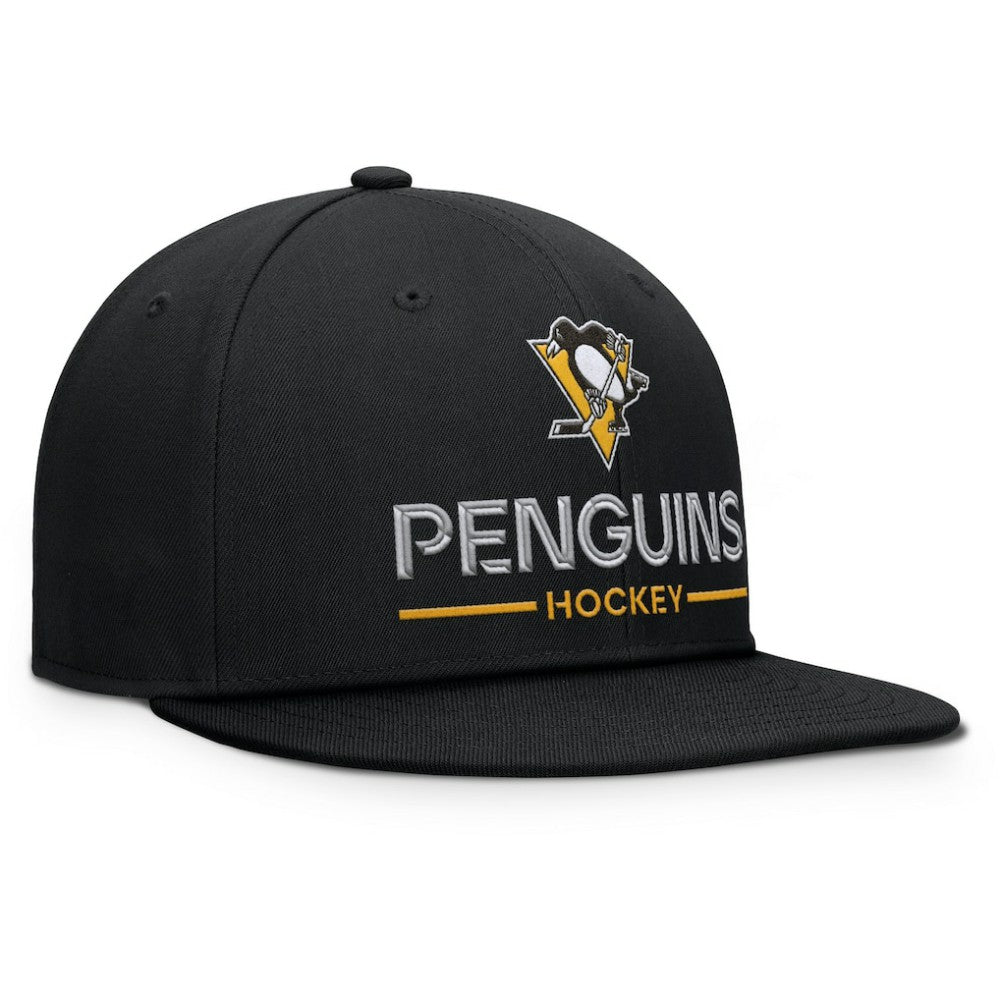Pittsburgh Penguins Fanatics Authentic Pro Rink Lockup Snapback Hat - Black - NHL