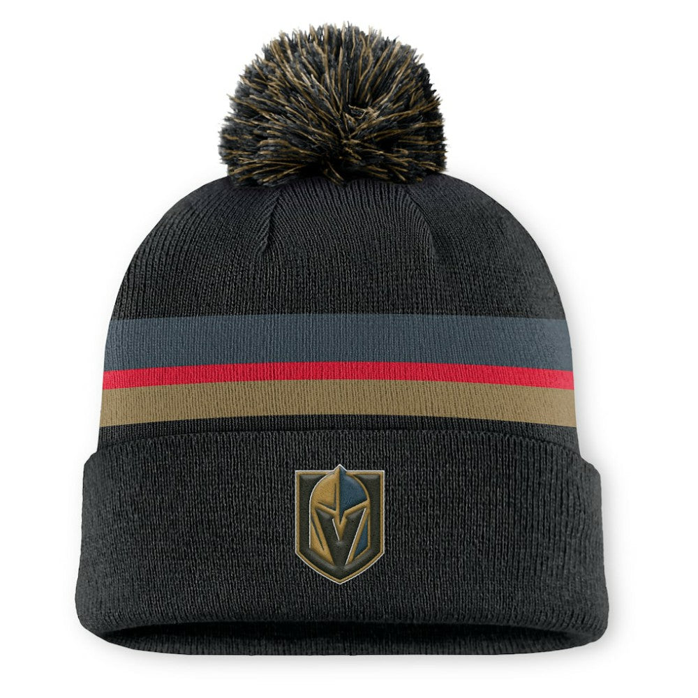 Vegas Golden Knights Fanatics Authentic Pro Rink Cuffed Knit Hat with Pom - Charcoal - NHL