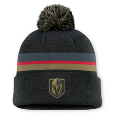 Vegas Golden Knights Fanatics Authentic Pro Rink Cuffed Knit Hat with Pom - Charcoal - NHL