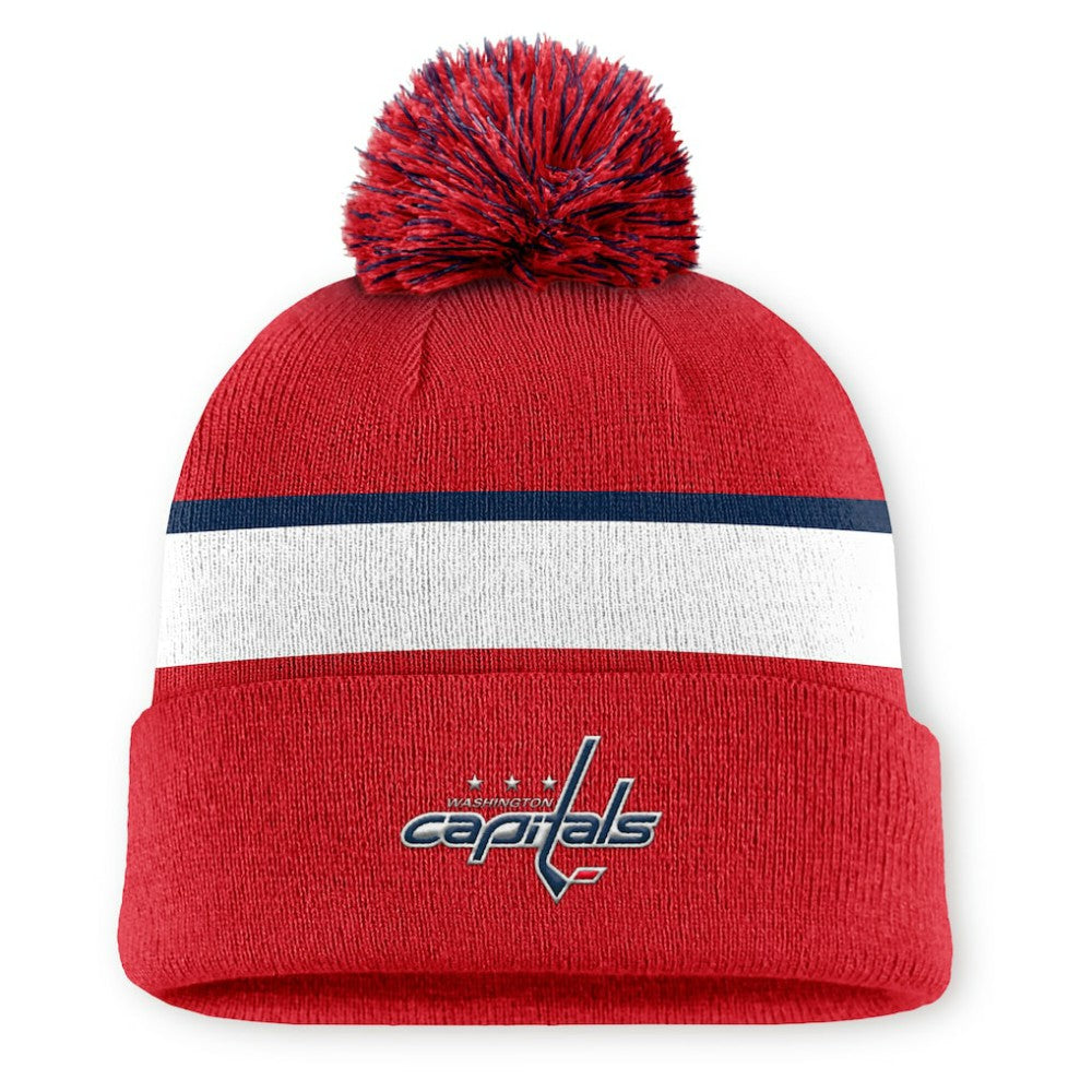 Washington Capitals Fanatics Authentic Pro Rink Cuffed Knit Hat with Pom - Red - NHL