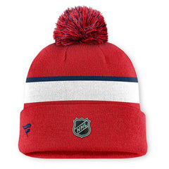 Washington Capitals Fanatics Authentic Pro Rink Cuffed Knit Hat with Pom - Red - NHL