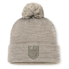 Vegas Golden Knights Fanatics Authentic Pro Road Cuffed Knit Hat with Pom - Tan - NHL