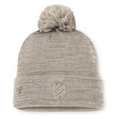 Vegas Golden Knights Fanatics Authentic Pro Road Cuffed Knit Hat with Pom - Tan - NHL