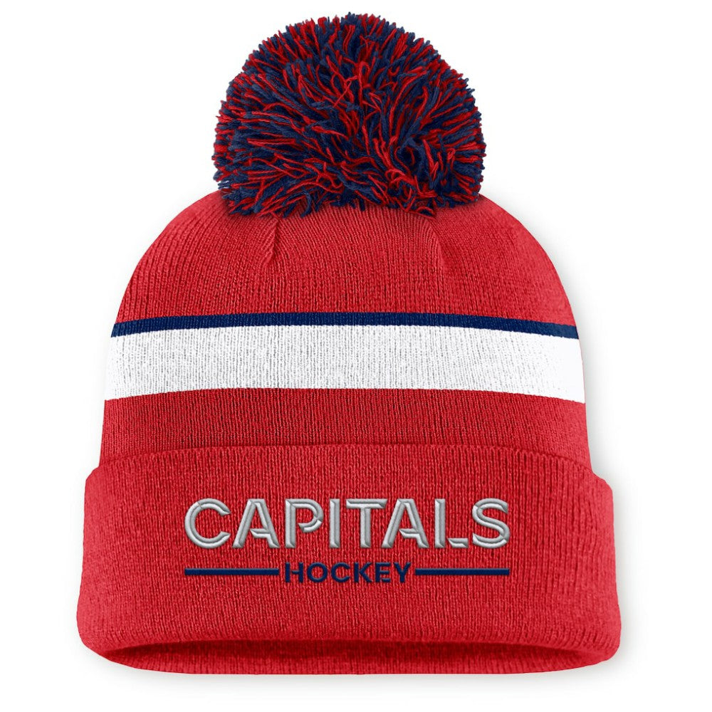 Washington Capitals Fanatics Women's Authentic Pro Rink Cuffed Knit Hat with Pom - Red - NHL