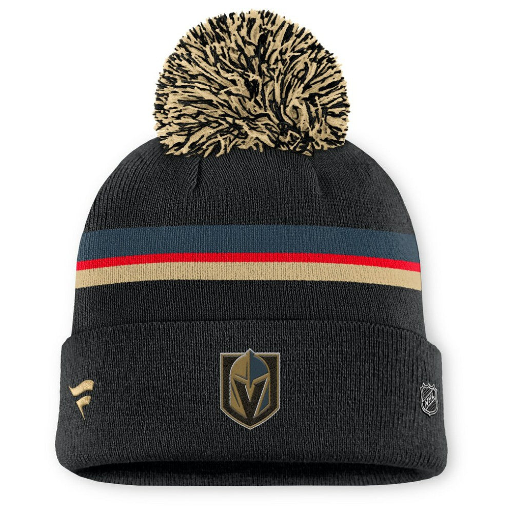Vegas Golden Knights Fanatics Women's Authentic Pro Rink Cuffed Knit Hat with Pom - Black - NHL