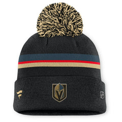 Vegas Golden Knights Fanatics Women's Authentic Pro Rink Cuffed Knit Hat with Pom - Black - NHL