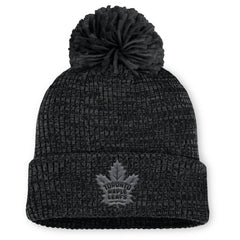 Toronto Maple Leafs Fanatics Women's Authentic Pro Road Cuffed Knit Hat with Pom - Black - NHL