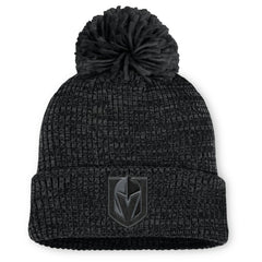 Vegas Golden Knights Fanatics Women's Authentic Pro Road Cuffed Knit Hat with Pom - Black - NHL