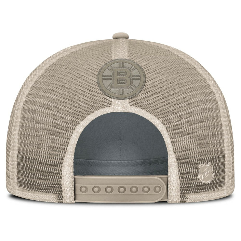 Boston Bruins Fanatics Women's Authentic Pro Road Trucker Adjustable Hat - Tan - NHL