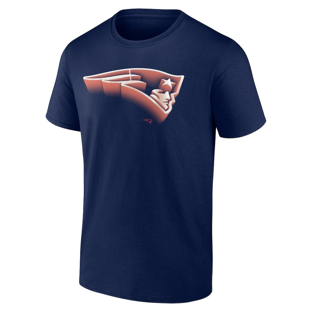 New England Patriots Chrome Dimension T-Shirt Navy | NFL