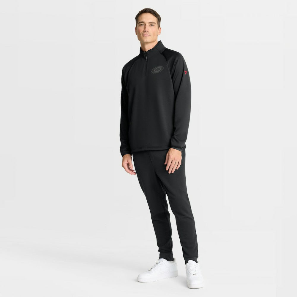 Carolina Hurricanes Fanatics Authentic Pro Tonal Rink Raglan Quarter-Zip Pullover - Black - NHL