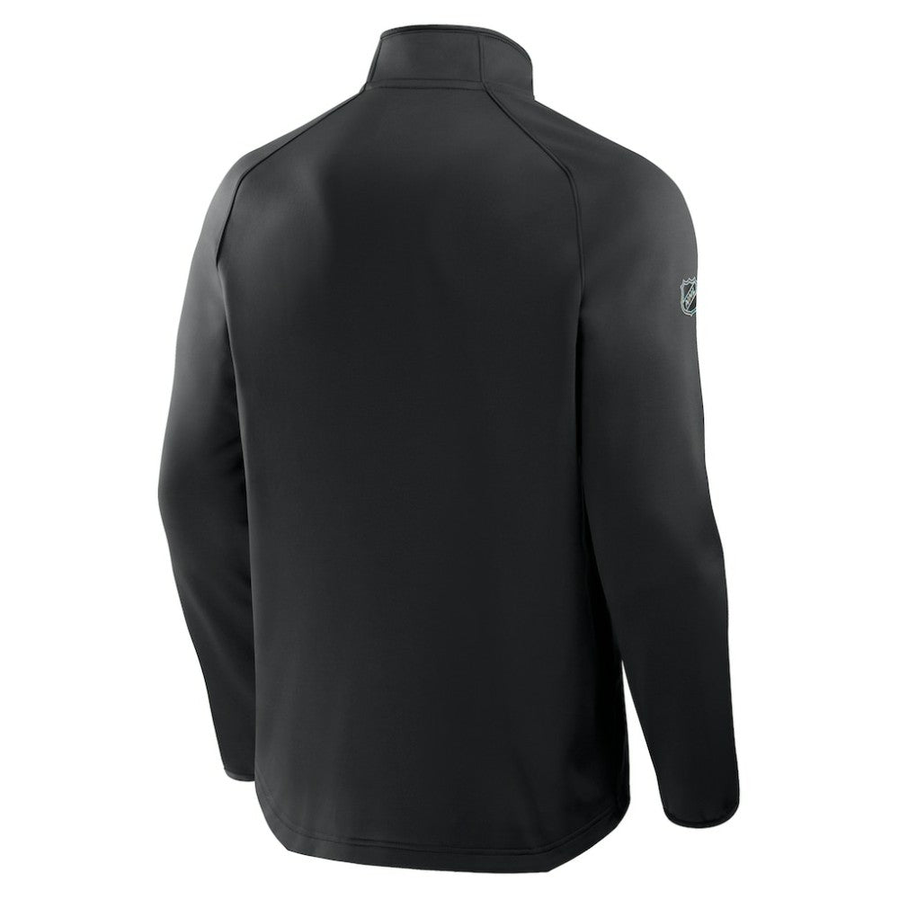 Carolina Hurricanes Fanatics Authentic Pro Tonal Rink Raglan Quarter-Zip Pullover - Black - NHL
