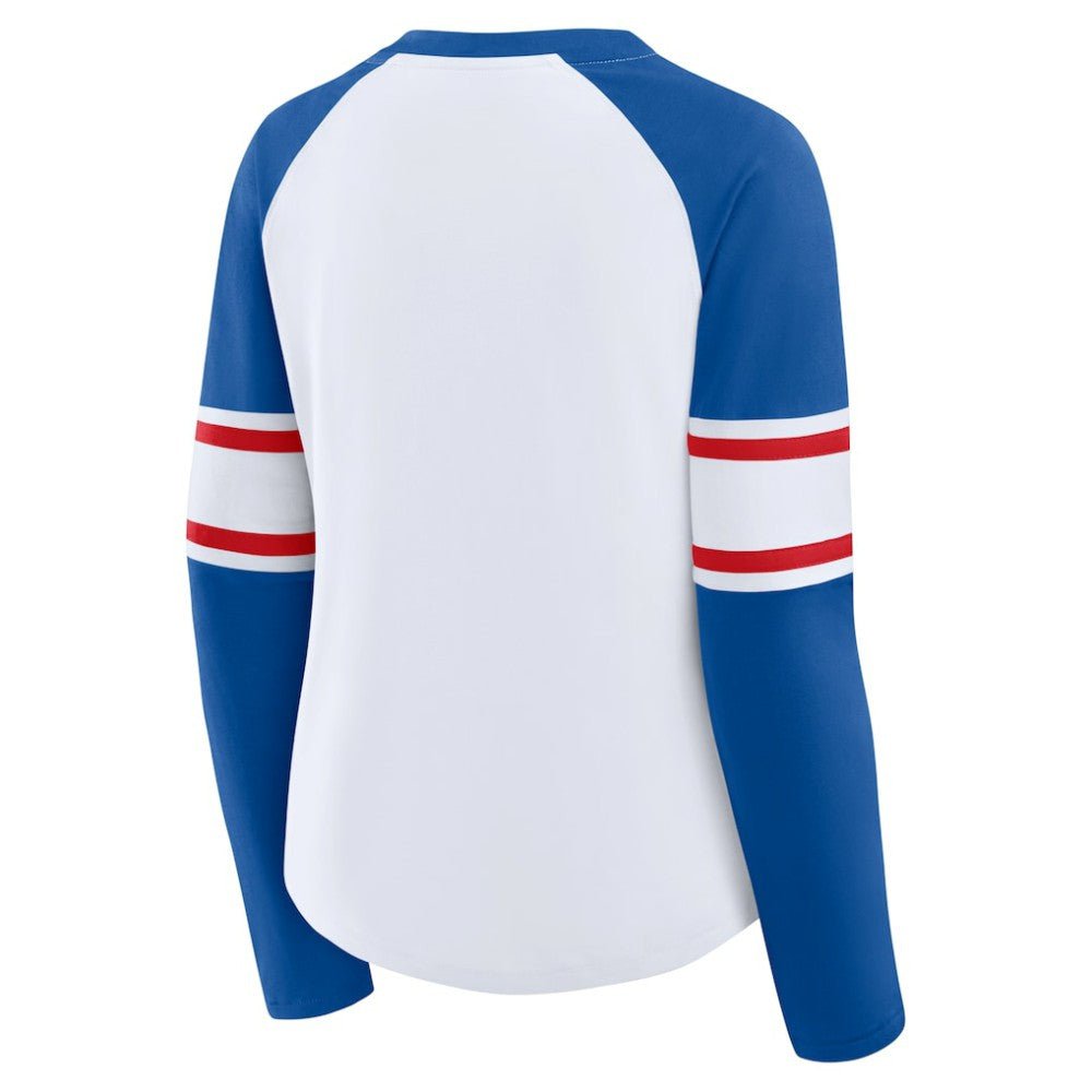 Chicago Cubs Fanatics Women's Blitz Package Raglan Lace-Up V-Neck Long Sleeve T-Shirt - MLB