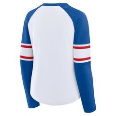 Chicago Cubs Fanatics Women's Blitz Package Raglan Lace-Up V-Neck Long Sleeve T-Shirt - MLB
