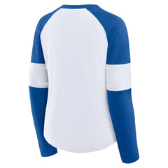 Los Angeles Dodgers Fanatics Women's Blitz Package Raglan Lace-Up V-Neck Long Sleeve T-Shirt - MLB