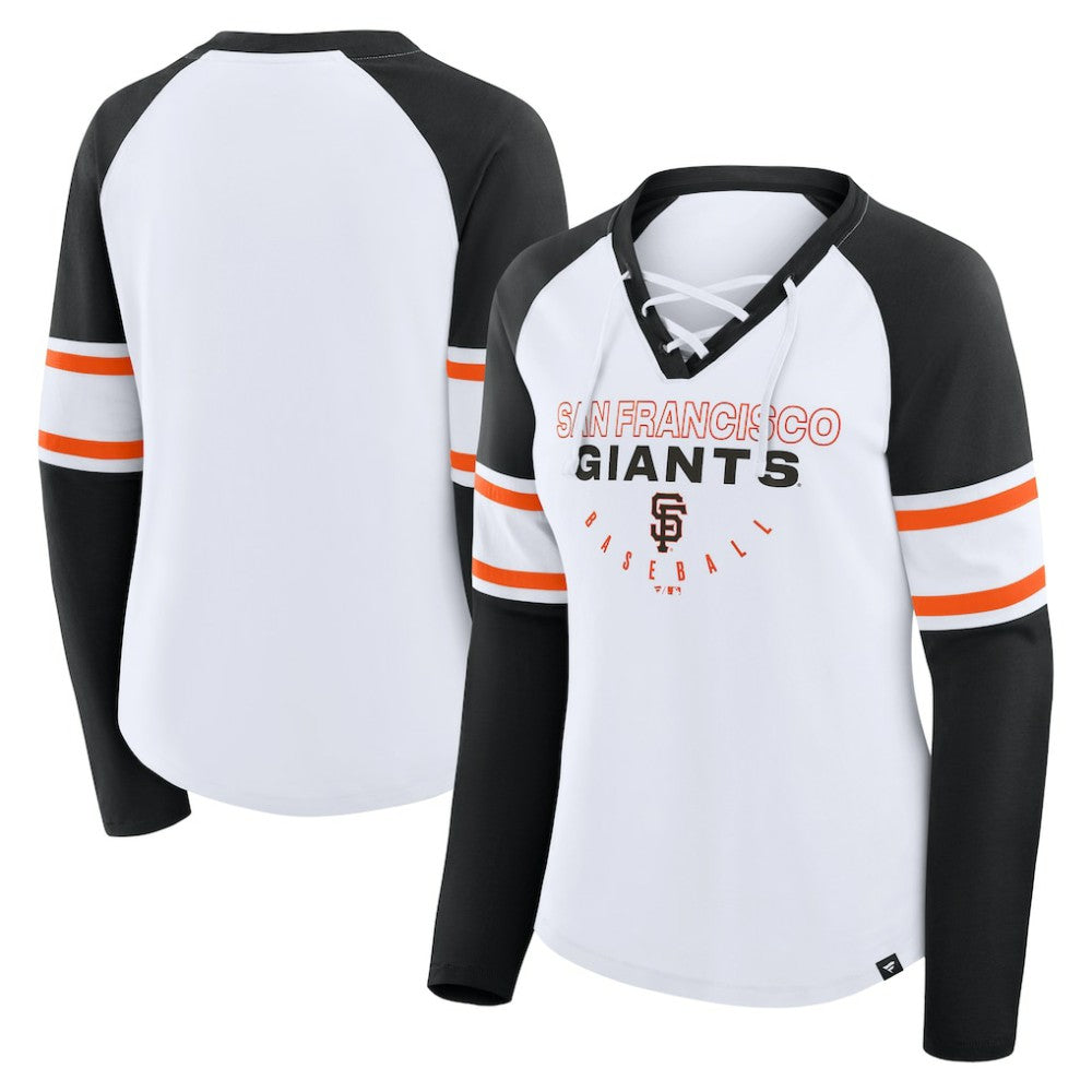 San Francisco Giants Fanatics Women's Blitz Package Raglan Lace-Up V-Neck Long Sleeve T-Shirt - MLB