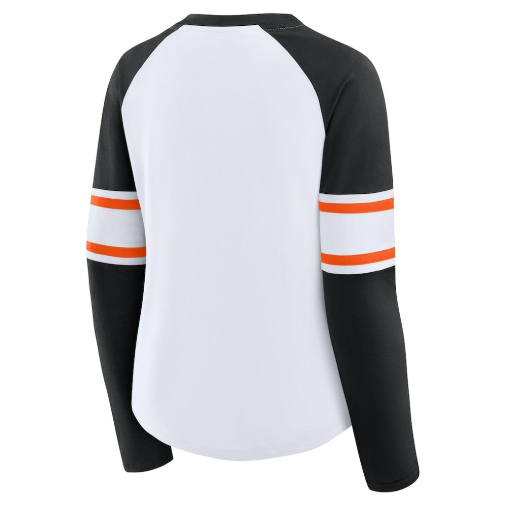 Baltimore Orioles Fanatics Women's Blitz Package Raglan Lace-Up V-Neck Long Sleeve T-Shirt - MLB