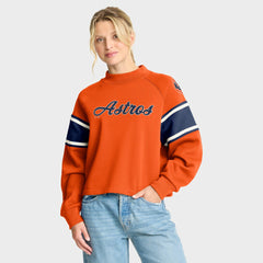 Houston Astros Fanatics Women's Oversized Toss Sweep Raglan Pullover Sweatshirt - MLB