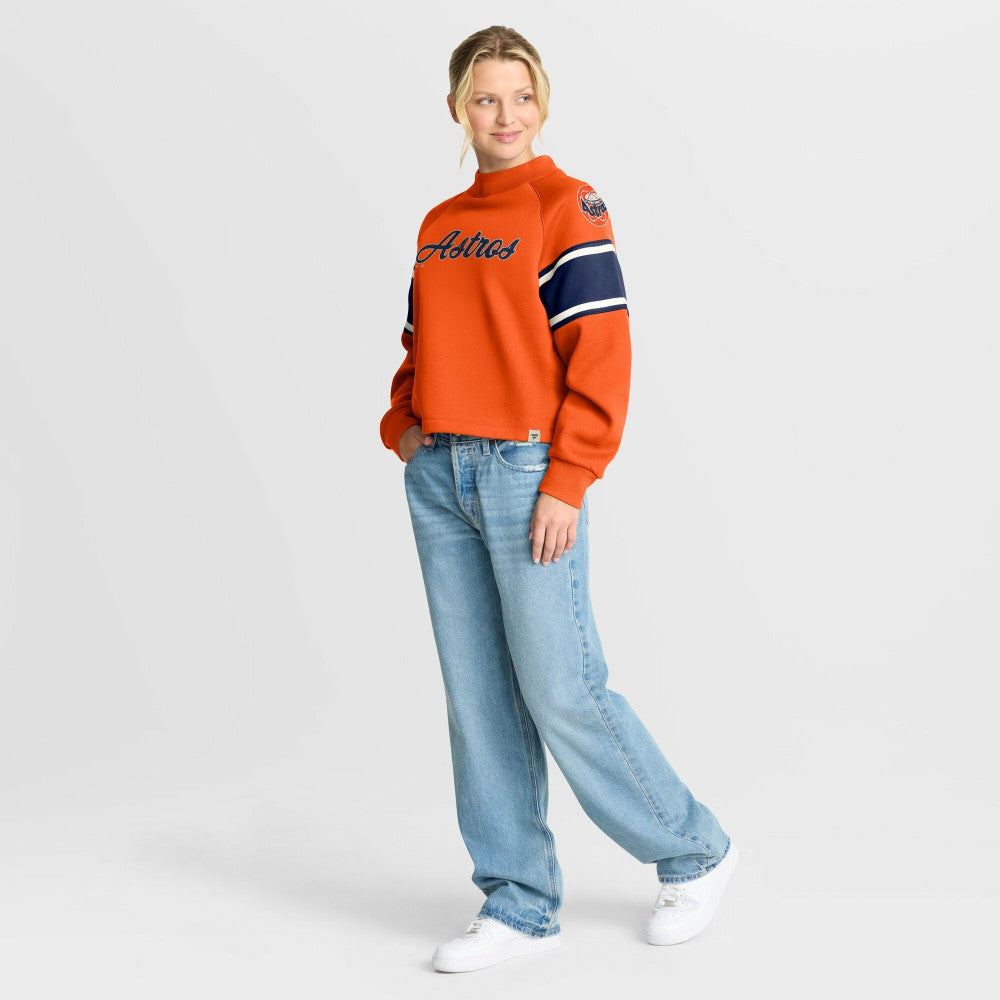 Houston Astros Fanatics Women's Oversized Toss Sweep Raglan Pullover Sweatshirt - MLB