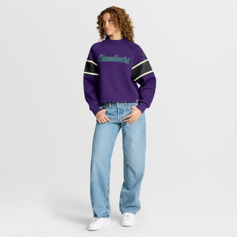 Arizona Diamondbacks Fanatics Women's Oversized Toss Sweep Raglan Pullover Sweatshirt - MLB