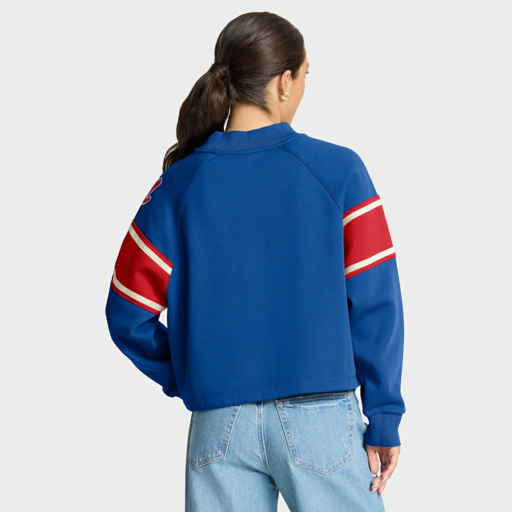 Atlanta Braves Fanatics Women's Oversized Toss Sweep Raglan Pullover Sweatshirt - MLB