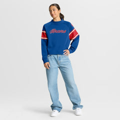 Atlanta Braves Fanatics Women's Oversized Toss Sweep Raglan Pullover Sweatshirt - MLB