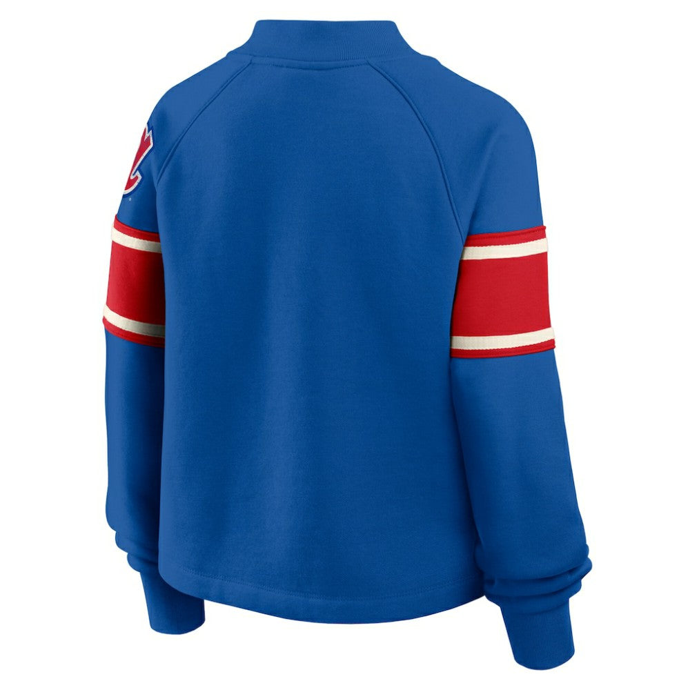 Atlanta Braves Fanatics Women's Oversized Toss Sweep Raglan Pullover Sweatshirt - MLB