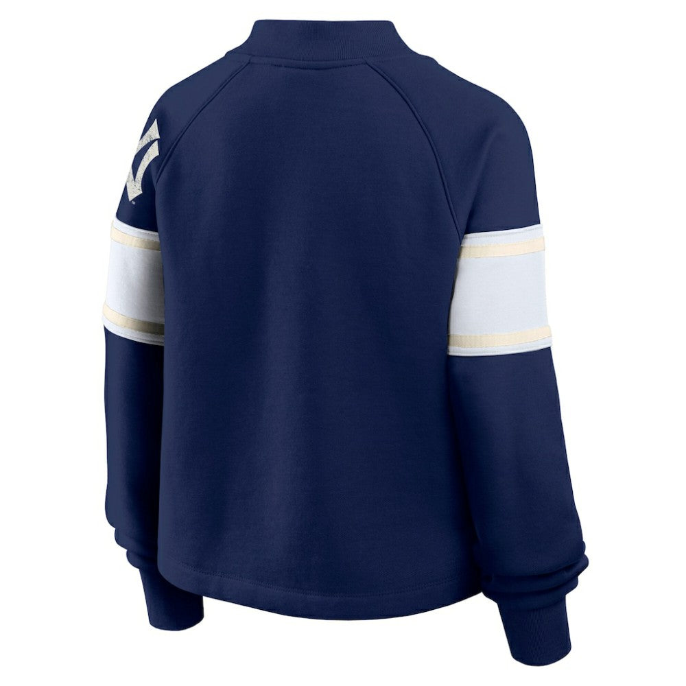 New York Yankees Fanatics Women's Oversized Toss Sweep Raglan Pullover Sweatshirt - MLB