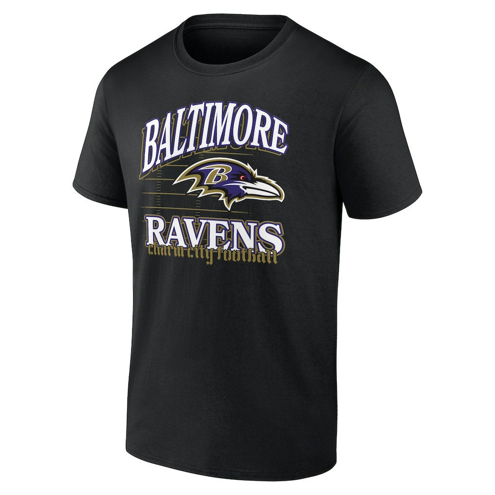 Baltimore Ravens Retro Gridiron T-Shirt Black | NFL