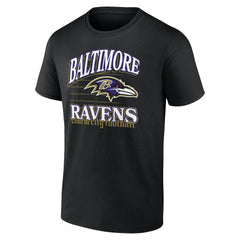 Baltimore Ravens Retro Gridiron T-Shirt Black | NFL