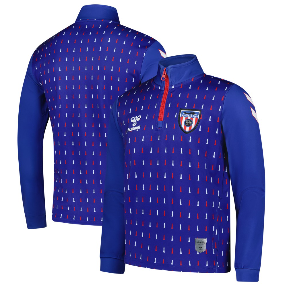 Sunderland Hummel Away Pre-Match Half Zip Blue - FIFA World CUP